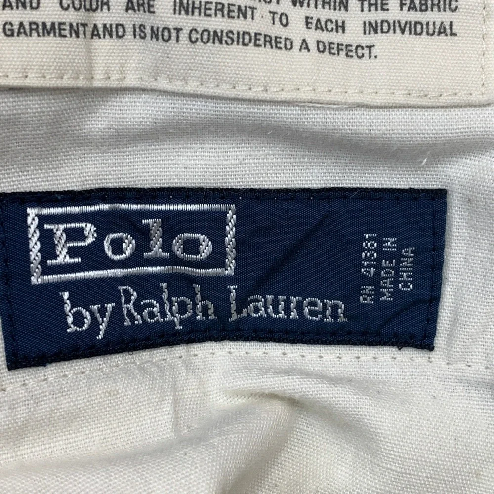 Polo Ralph Lauren Cargo Shorts Mens Waist 40 Beige Cotton Drawstring Hem Utility